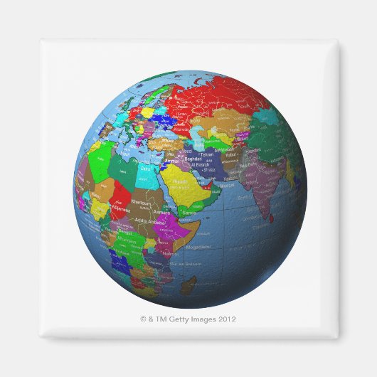 Midden-Oosten op Wereldbol Magneet (Voorkant)