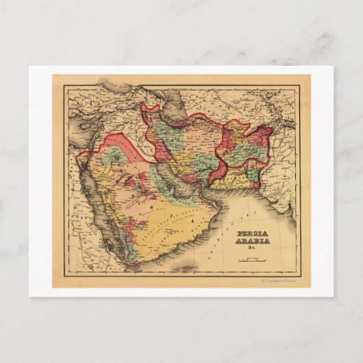Midden-Oosten "Persia Arabia" Panorama Briefkaart (Voorkant)