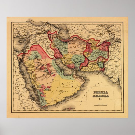 Midden-Oosten "Persia Arabia" Panorama Poster (Voorkant)