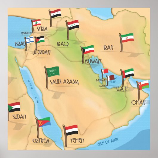 Midden-Oosten Poster (Voorkant)