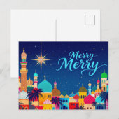 Midden-Oosten Stad Kerstster Feestdagenkaart (Voorkant / Achterkant)