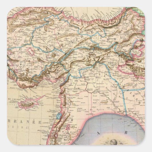 Midden-Oosten, Turkije, Syrië, Azië Vierkante Sticker (Voorkant)
