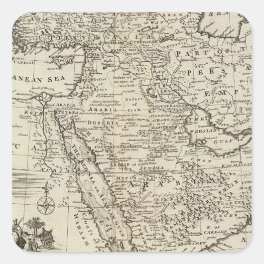 Midden-Oosten Vierkante Sticker (Voorkant)
