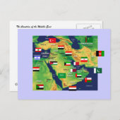 Midden-Oostenkaart Briefkaart (Voorkant / Achterkant)