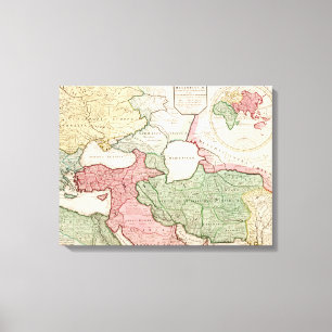 Midden-OostenPanoramische KaartMidden-Oosten Canvas Afdruk
