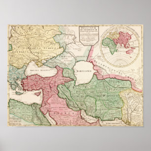 Midden-OostenPanoramische KaartMidden-Oosten Poster