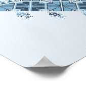 Midden-Oosters Arabisch Modern Schattige Blauw Tat Poster (Hoek)