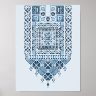 Midden-Oosters Arabisch Modern Schattige Blauw Tat Poster