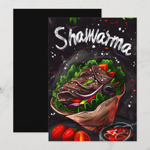 Midden-Oosters rundvlees Shawarma شاورما ل ح م ة Kaart