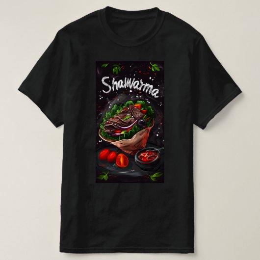 Midden-Oosters rundvlees Shawarma شاورما ل ح م ة T-shirt (Design voorkant)
