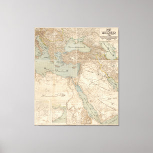 Midden-Oosterse Arabische kaart Canvas Afdruk