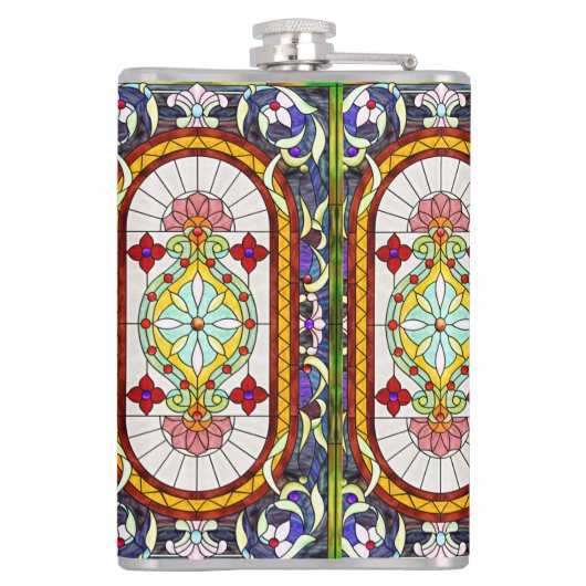 Midden-Oosterse Glas in lood van de Kunst Nieuw-Ze Heupfles (Achterkant)