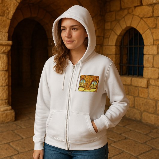 Midden-Oosterse woestijnstad door oude boog Hoodie