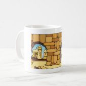 Midden-Oosterse woestijnstad door oude boog Koffiemok (Voorkant links)