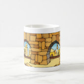 Midden-Oosterse woestijnstad door oude boog Koffiemok (Center)