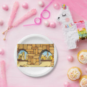 Midden-Oosterse woestijnstad door oude boog Papieren Bordje (Feest)