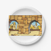 Midden-Oosterse woestijnstad door oude boog Papieren Bordje (Voorkant)