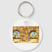 Midden-Oosterse woestijnstad door oude boog Sleutelhanger (Achterkant)