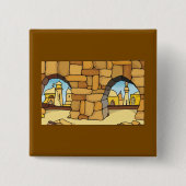 Midden-Oosterse woestijnstad door oude boog Vierkante Button 5,1 Cm (Voorkant)