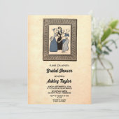 midden oud grafisch Vrijgezellenfeest Kaart (Staand voorkant)