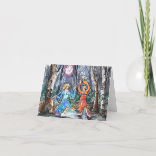 Midden Oude Feeën Notecard Kaart (Voorkant)