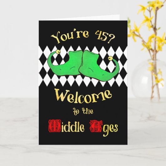 Midden Oude Schoenen 45 van de Nar Grappige Kaart (Gele Bloem)