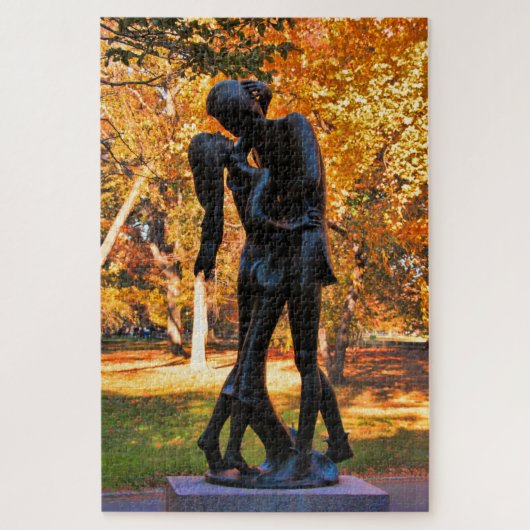 Midden-parkherfst: Romeo en Juliet Statue 02 Legpuzzel (Verticaal)