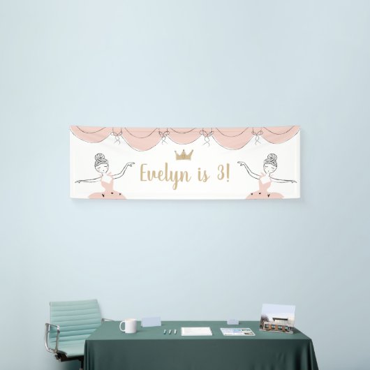Midden podium Kinder Ballerina Verjaardagsfeest Spandoek (Beurs)