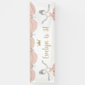 Midden podium Kinder Ballerina Verjaardagsfeest Spandoek (Verticaal)