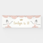 Midden podium Kinder Ballerina Verjaardagsfeest Spandoek (Horizontaal)