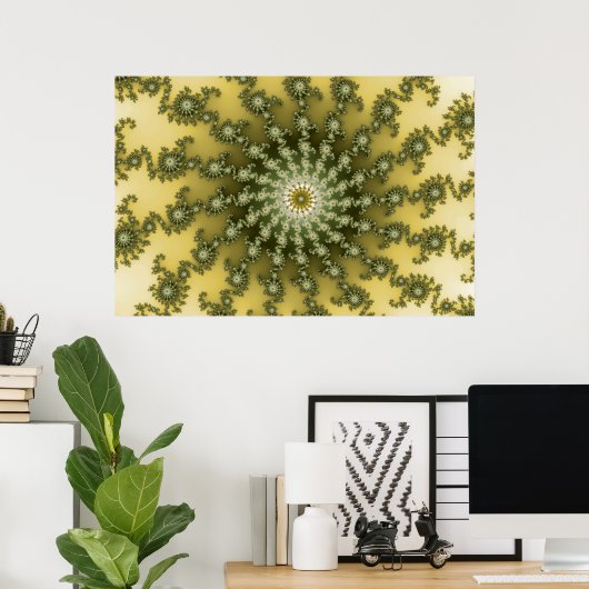 Midden punt - Fractal Poster (Thuiskantoor)