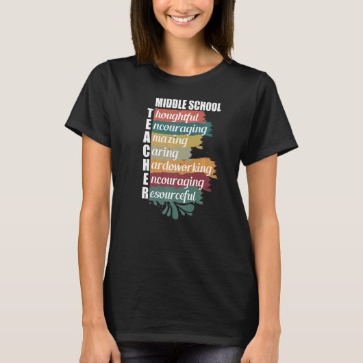 Midden-school -leraar-Inspirerend T-shirt (Voorkant)