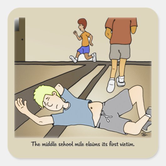 Midden-school Mile Square Sticker (Voorkant)