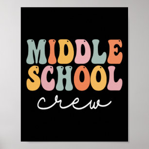 Midden-schoolpersoneel Retro Groovy Vintage eerste Poster