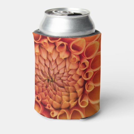 Midden Sinaasappel Dahlia Flower Blikjeskoeler (Blikje Achterkant)