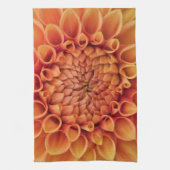 Midden Sinaasappel Dahlia Flower Theedoek (Verticaal)