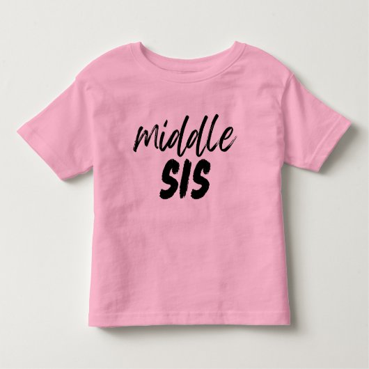 MIDDEN-SIS zus aankondiging, broer of zus cadeau Kinder Shirts (Voorkant)