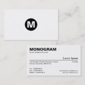 Midden Spot Monogram - Zwart op Wit Visitekaartje (Voorkant / Achterkant)