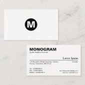 Midden Spot Monogram - Zwart op Wit Visitekaartje (Voorkant / Achterkant)