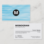 Midden-spotmonogram - Blauwe rimpel Visitekaartje (Voorkant / Achterkant)