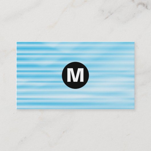 Midden-spotmonogram - Blauwe rimpel Visitekaartje (Voorkant)