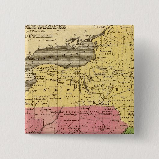 Midden-Staten 3 Vierkante Button 5,1 Cm (Voorkant)