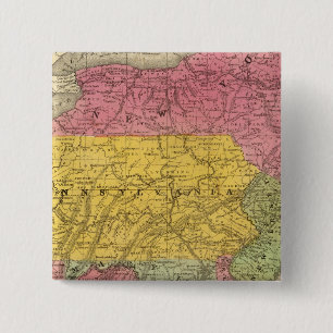 Midden-Staten, VS Vierkante Button 5,1 Cm