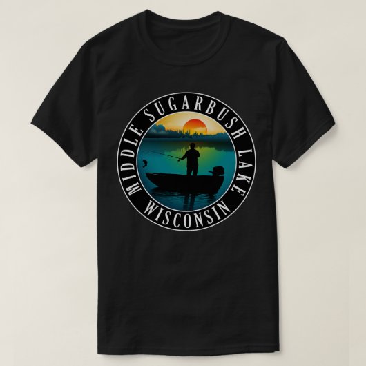 Midden Sugarbush Lake Wisconsin kanoën T-shirt (Design voorkant)
