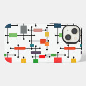 Midden-twintigste-eeuws groot raster iPhone hoesje (Achterkant horizontaal)