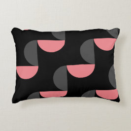 Midden-twintigste-eeuws modern roze zwart en grijs accent kussen