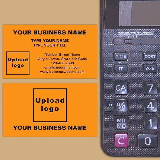 Midden uitgelijnd stijl Oranje kleur Visitekaartje