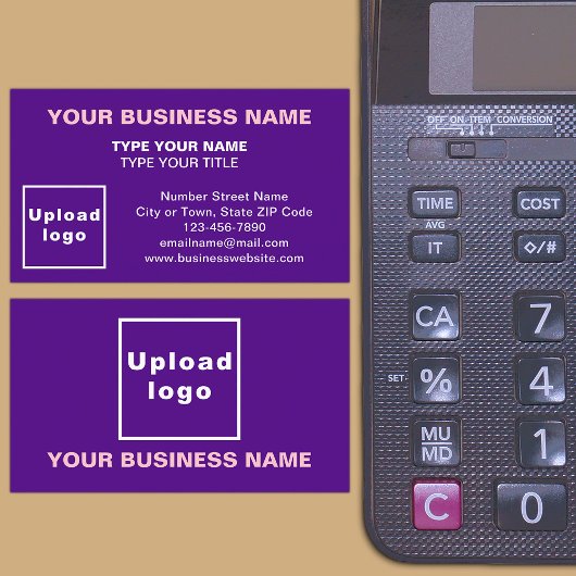 Midden uitgelijnd stijl Paarse Visitekaartje