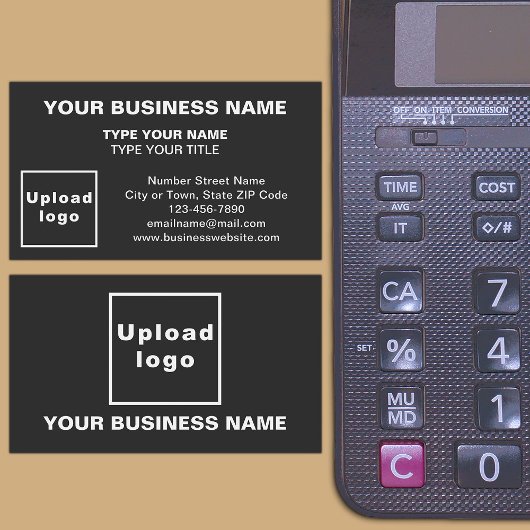 Midden uitgelijnd stijl zwart Visitekaartje