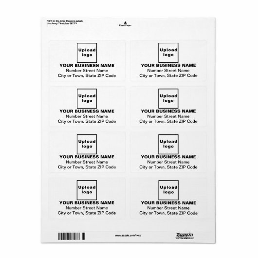 Midden Uitgelijnd Wit Verzendlabel voor Bedrijven (Full Sheet)